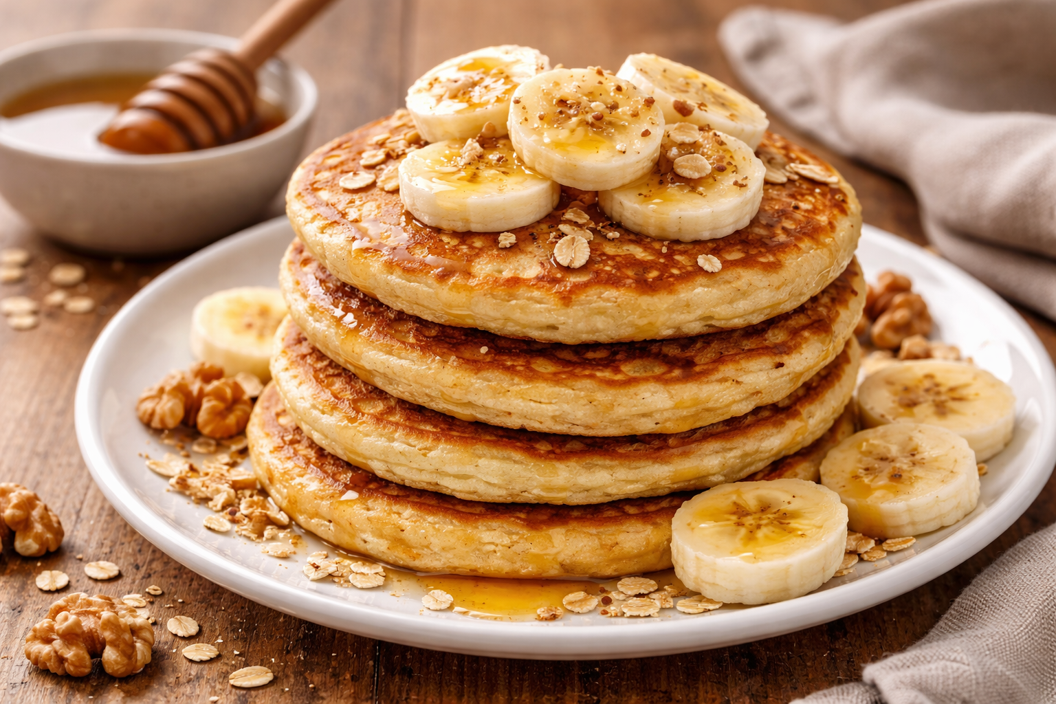 panqueca de banana simples para café da manhã saudável